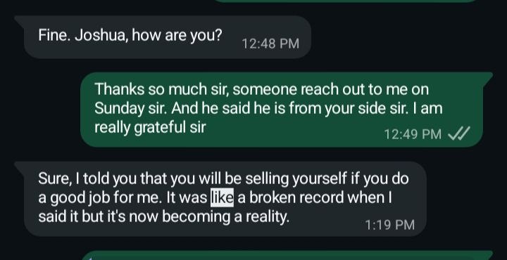 Client testimonial
